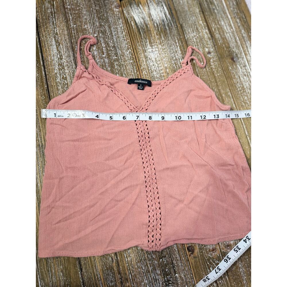 Ambiance Tank Top Spaghetti Strap Pink Boho Festival Wear Womens Small - Picture 5 of 8